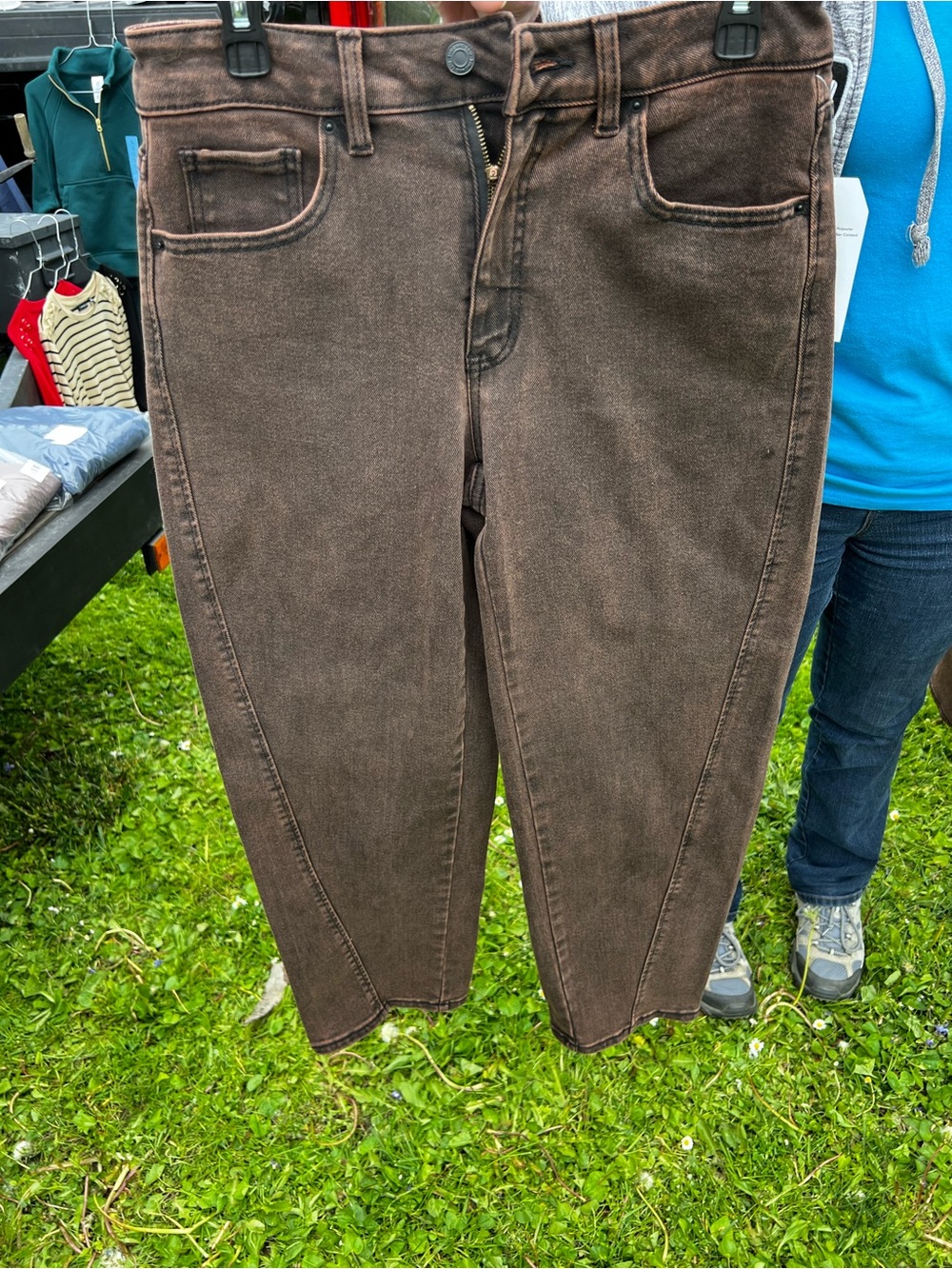 Time and Tru Cropped Womens Jeans in Dark Brown Wash